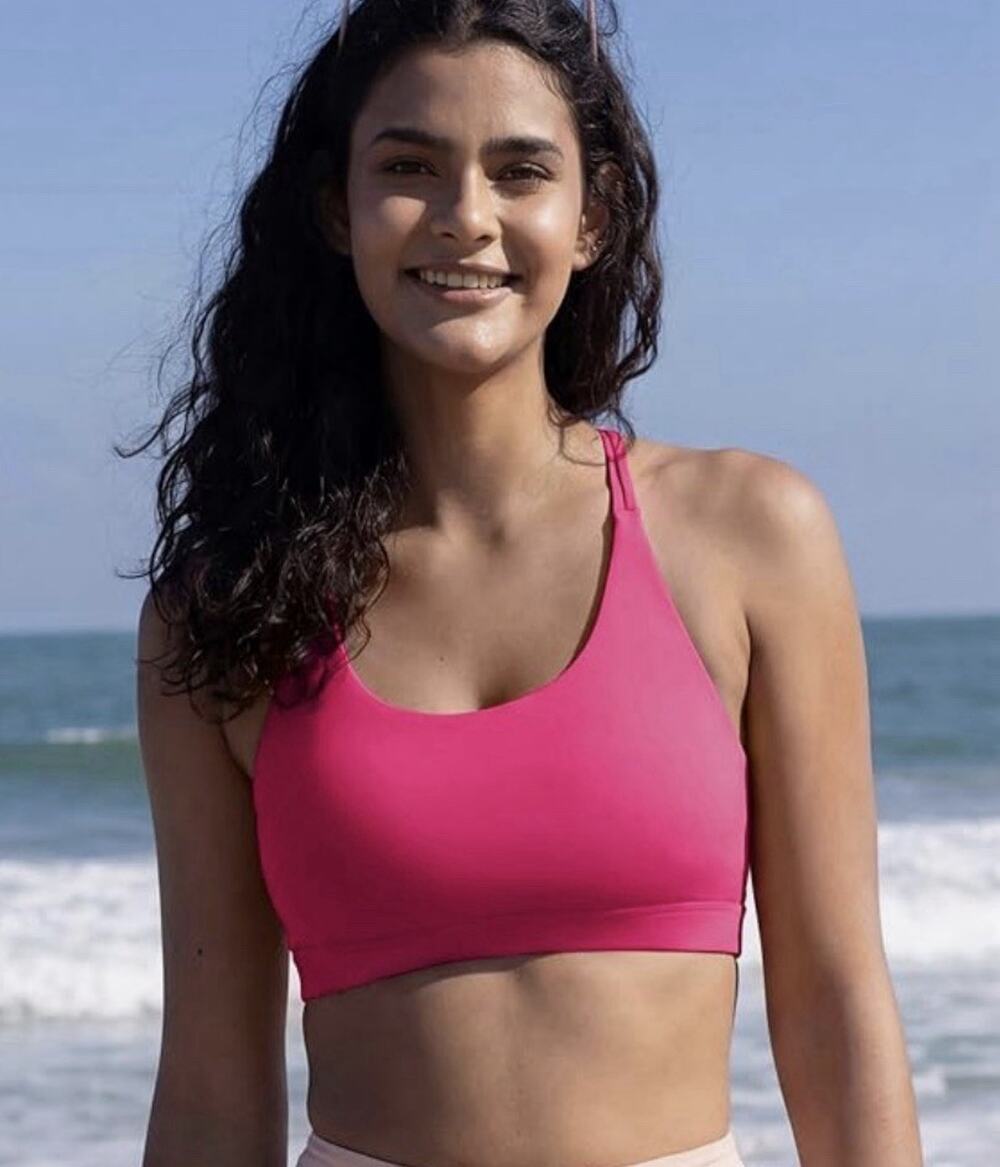 RUNNING GIRL High Impact Sports Bra for Women,Racerback Running Bra Pink XL